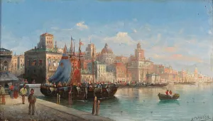 Naples Scene by Karl Kaufmann Oil Painting