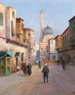 Orientalische Strasenszene by Karl Kaufmann Oil Painting