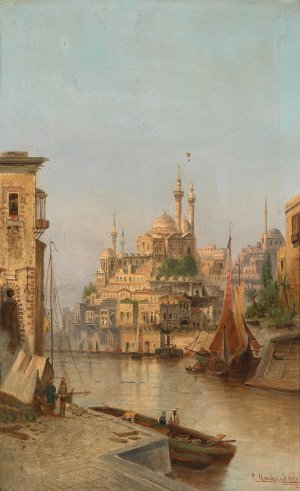 Partie Aus Istanbul by Karl Kaufmann Oil Painting