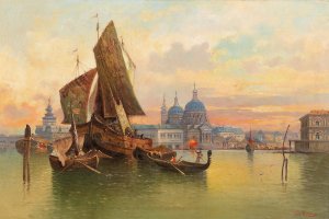 Partie In Venedig by Karl Kaufmann Oil Painting