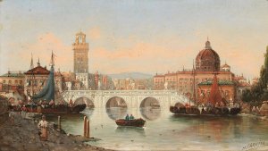 Scene Of Florence by Karl Kaufmann Oil Painting