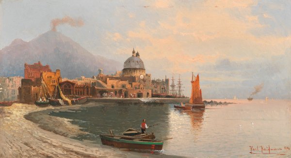 Torre Del Greco, Neapel by Karl Kaufmann - Hand-Painted Oil Painting Reproduction