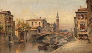Venedig, Kanalmotiv by Karl Kaufmann Oil Painting