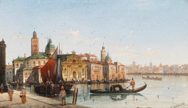 Venedig by Karl Kaufmann - Hand-Painted Oil Painting Reproduction