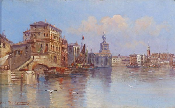 Venetian Scene by Karl Kaufmann - Hand-Painted Oil Painting Reproduction