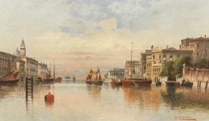 Venice, a View of a Canal by Karl Kaufmann Oil Painting