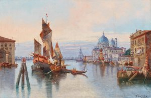 Venice, A View of Santa Maria della Salute by Karl Kaufmann Oil Painting