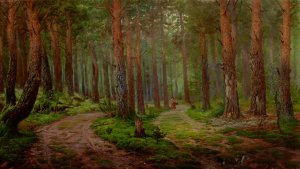 Forest Landscape by Karl Klopfer Oil Painting