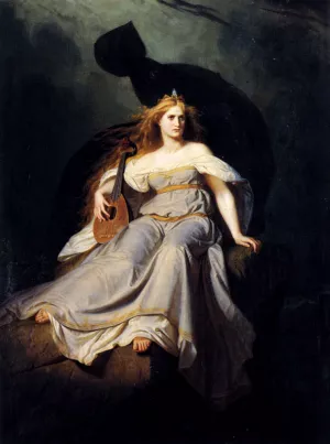 The Muse of Music by Karl Ludwig Adolf Ehrhardt - Oil Painting Reproduction