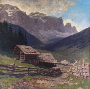 BergbauerngehOft im GrOdnertal by Karl Ludwig Prinz Oil Painting