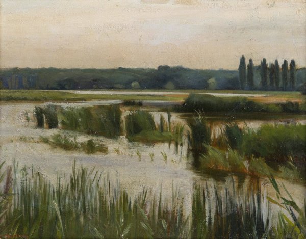 Main Product Photo of Landscape with a Pond Painting by Karl Maria Thuma