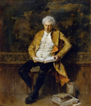 Der Leser by Karl Mayr-Gratz Oil Painting
