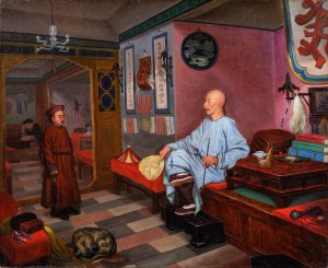 Chinese Trader in Kyakhta by Karl Mazer Oil Painting
