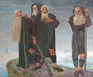 Die Eismanner by Karl Mediz Oil Painting