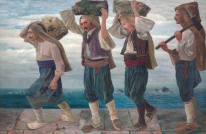 Die Steintrager von Ragusa by Karl Mediz Oil Painting
