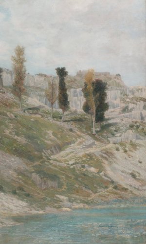 Felsenlandschaft bei St. Canzian by Karl Mediz Oil Painting