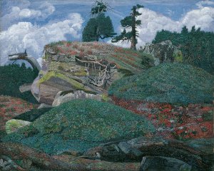 Landschaft mit Felsen Oil painting by Karl Mediz