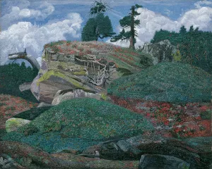 Landschaft mit Felsen by Karl Mediz Oil Painting