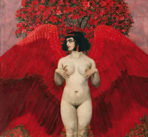 Red angel by Karl Mediz Oil Painting