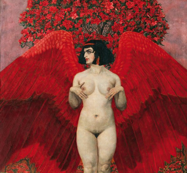 Red angel  by Karl Mediz - Hand-Painted Oil Painting Reproduction