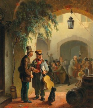Zu spat! Oil painting by Karl Naumann