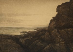 Coastal Cliffs by Karl Nordstrom Oil Painting