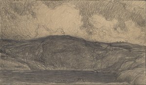 Sketch for Midsummer Bonfires in Stormy Weather Oil painting by Karl Nordstrom