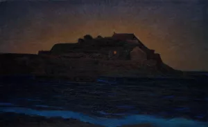 The Fortress at Varberg by Karl Nordstrom Oil Painting