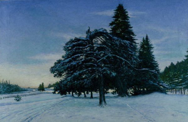 Winter's Day at Uggleviken  by Karl Nordstrom - Hand-Painted Oil Painting Reproduction