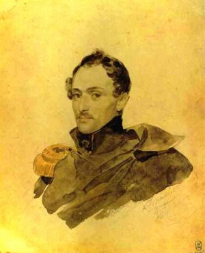 Portrait of Captain A. M. Kostinich Oil painting by Karl Pavlovich Brulloff