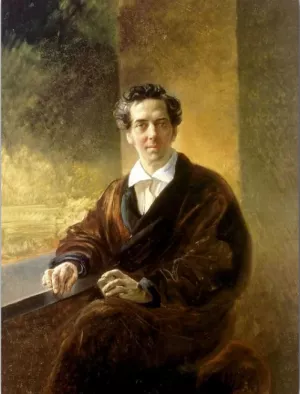 Portrait of Count A. A. Perovsky the Writer Anton Pogorelsky by Karl Pavlovich Brulloff Oil Painting