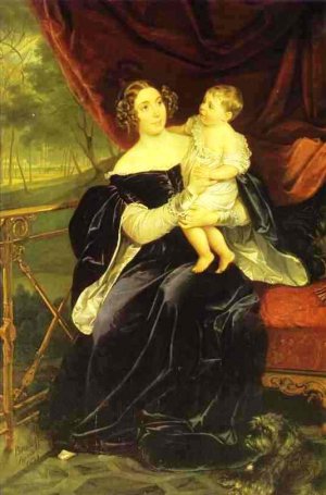 Portrait of Countess O.I.Orlova-Davydova and Her Daughter