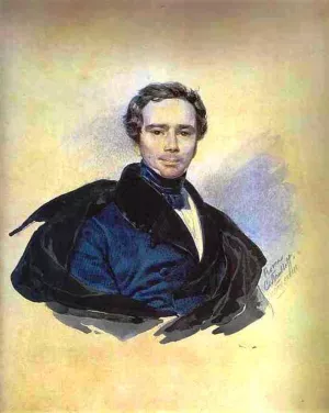Portrait of F. F. Golytzin by Karl Pavlovich Brulloff Oil Painting
