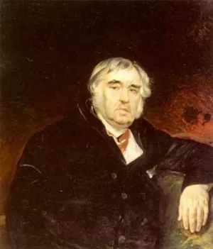 Portrait of I. A. Krylov Oil painting by Karl Pavlovich Brulloff