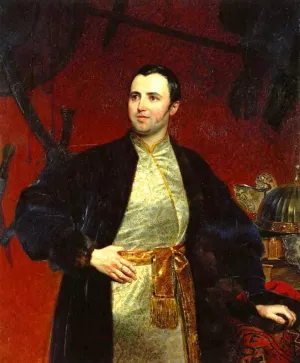 Portrait of M. A. Obolensky by Karl Pavlovich Brulloff - Oil Painting Reproduction
