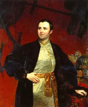 Portrait of M. A. Obolensky Oil painting by Karl Pavlovich Brulloff