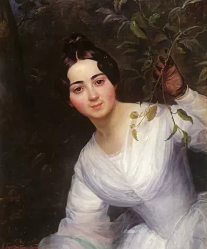 Portrait of M. S. Voeykova by Karl Pavlovich Brulloff Oil Painting