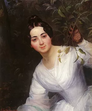 Portrait of M. S. Voeykova Oil painting by Karl Pavlovich Brulloff