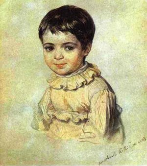 Portrait of Maria Kikina as a Child Oil painting by Karl Pavlovich Brulloff