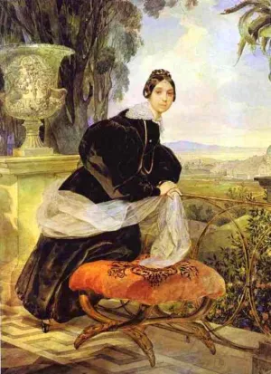 Portrait of Princess Ye. P. Saltykova II by Karl Pavlovich Brulloff Oil Painting