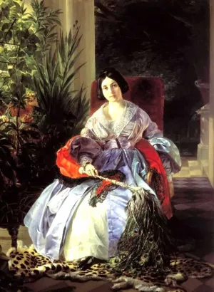 Portrait of Princess Ye. P. Saltykova by Karl Pavlovich Brulloff - Oil Painting Reproduction