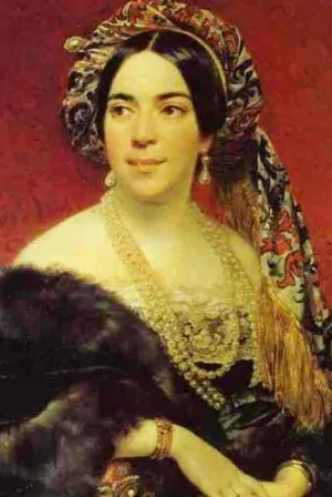 Portrait of Princess Z. A. Volkonskaya by Karl Pavlovich Brulloff - Oil Painting Reproduction