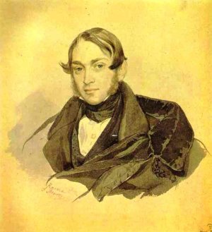 Portrait of S. A. Sobolevsky Oil painting by Karl Pavlovich Brulloff