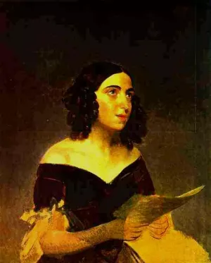 Portrait of Singer A. Ya. Petrova Oil painting by Karl Pavlovich Brulloff