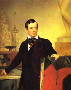 Portrait of the Architect and Painter Alexander Brulloff by Karl Pavlovich Brulloff Oil Painting