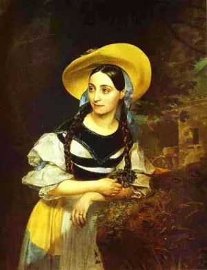 Portrait of the Italian Singer Fanny Persiani-Tacinardi by Karl Pavlovich Brulloff - Oil Painting Reproduction
