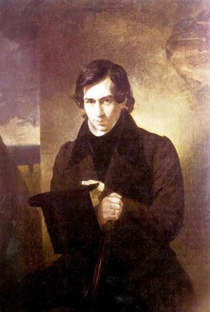 Portrait of the Poet and Playwrigh Nestor Kukolnic by Karl Pavlovich Brulloff Oil Painting