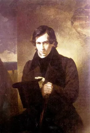 Portrait of the Poet and Playwrigh Nestor Kukolnic by Karl Pavlovich Brulloff Oil Painting
