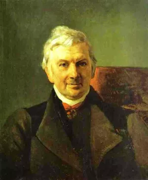 Portrait of the Professor of the Moscow Medical Academy K. A. Janish by Karl Pavlovich Brulloff Oil Painting