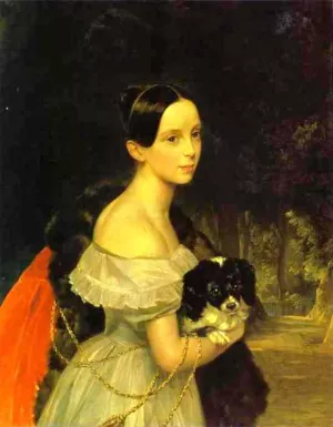 Portrait of U. M. Smirnova by Karl Pavlovich Brulloff Oil Painting